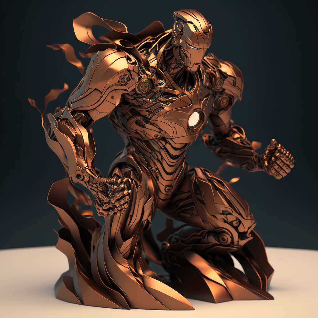 Iron Man sculpture (copper)