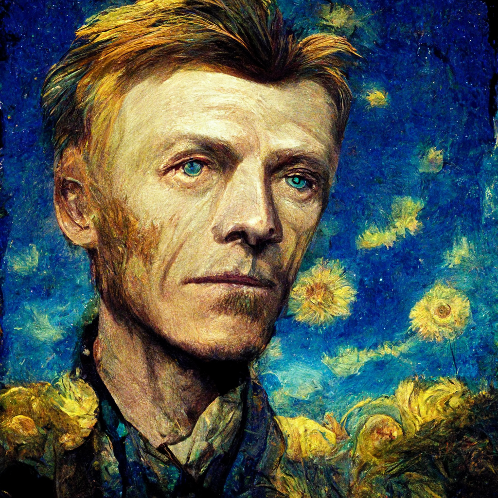 David Bowie, gemalt von Vincent van Gogh