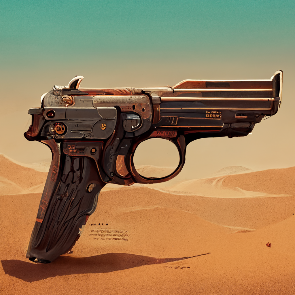 Pistole Desert Eagle in der Wüste