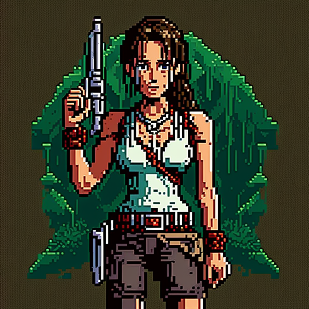 Lara Croft, Retro Pixel Style
